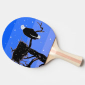 冬にハゲのワシ – オリジナル野生動物アート 卓球ラケット (横)
