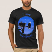 冬にハゲのワシ – オリジナル野生動物アート Tシャツ (正面)