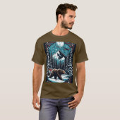 冬にヒグマを焼く Tシャツ (正面フル)