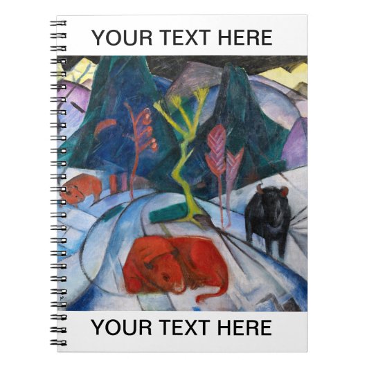 冬にフランツマルクパーソナライズされたバイソン ノートブック (正面)