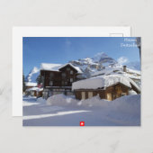 冬にミュレン，スイスポストカード ポストカード (正面/裏面)