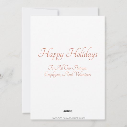 冬にムース雪の野生動物の救助クリスマス シーズンカード (裏面)