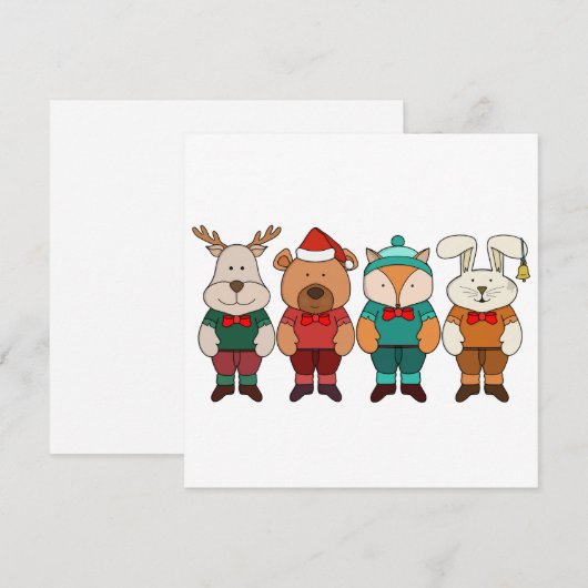 冬に備えた愛らしい動物 (正面/裏面)