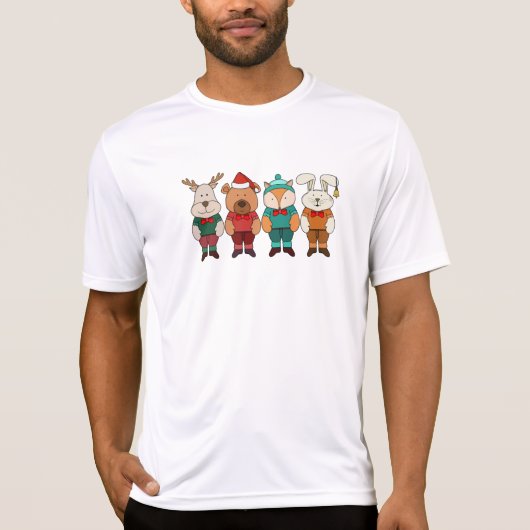 冬に備えた愛らしい動物 Tシャツ (正面)