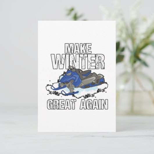 冬に再び雪素晴らし車のスノースキーギフトを作る カード (スタンド正面)