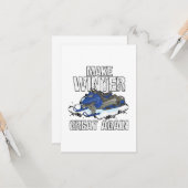 冬に再び雪素晴らし車のスノースキーギフトを作る カード (正面/裏面インサイチュ)