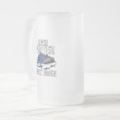 冬に再び雪素晴らし車のスノースキーギフトを作る フロストグラスビールジョッキ (正面左)