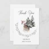 冬に子豚の赤ちゃんシャワーありがとう エンクロージャーカード (正面/裏面)