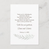 冬に子豚の赤ちゃんシャワーありがとう エンクロージャーカード (裏面)