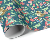 冬に居心地の良い鳥Evergreens – 休日 ラッピングペーパー (ロールコーナー)