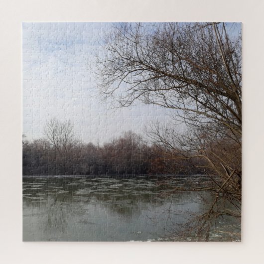 冬に川沿いを生きる ジグソーパズル (縦)