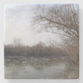 冬に川沿いを生きる ストーンコースター (正面)