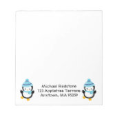 冬に服を着たペンギン文字 ノートパッド (正面)