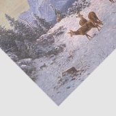 冬に群れを持つ鹿、デコページ 薄葉紙 (詳細)