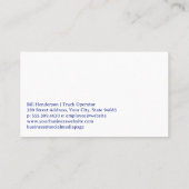 冬に雪を動かすトラック 名刺 (裏面)