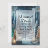 冬に霜の松の花のリハーサルディナー 招待状 (正面)