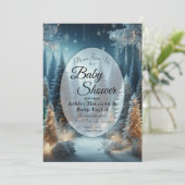 冬に霜の松の赤ちゃんシャワー 招待状 (スタンド正面)