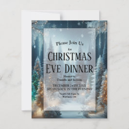 冬に霜の松の輝きクリスマスイブディナー 招待状
