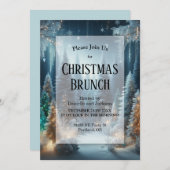 冬に霜の松の輝きクリスマスブランチ 招待状 (正面/裏面)