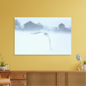 冬に飛ぶ雪ふくろう キャンバスプリント (インサイチュ (リビング))