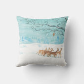 冬に鹿を釣る クッション (裏面)