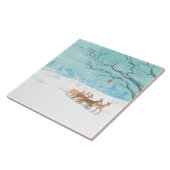 冬に鹿を釣る タイル (側面)