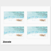 冬に鹿を釣る 長方形シール (シート)