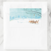 冬に鹿を釣る 長方形シール (バッグ)