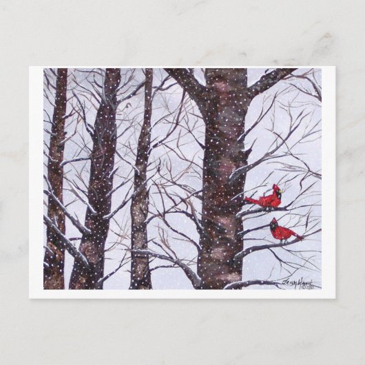 冬に2羽の赤い鳥， Copyright 2005 ポストカード (正面)
