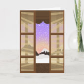 冬のあいさつ文またはノートカードの東部表示 シーズンカード (正面)