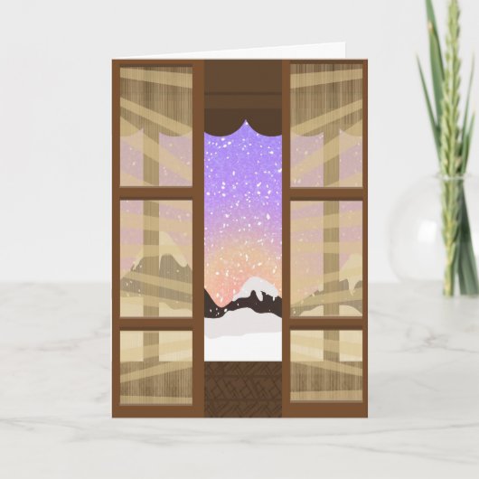 冬のあいさつ文またはノートカードの東部表示 シーズンカード (正面)