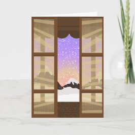 冬のあいさつ文またはノートカードの東部表示 シーズンカード