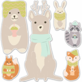 冬のあったかキュートアニマル ベビー部屋 シール