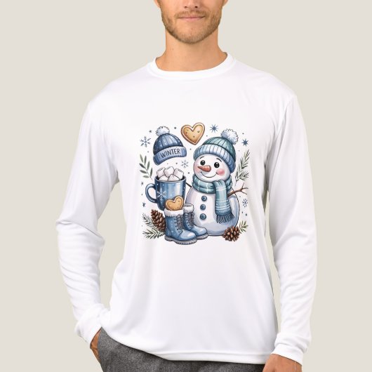 冬のあったかスノーマン  トライブレンドＴシャツ (正面)