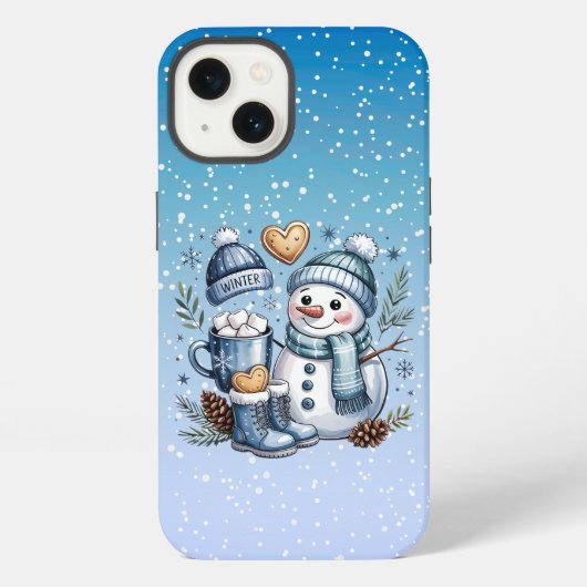 冬のあったかスノーマン iPhoneケース (裏面)