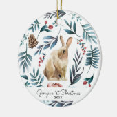 冬のうさぎ | オーダーメイド クリスマス オーナメント (左)