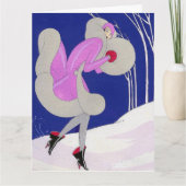 冬のおしゃれな女性 カード (正面)