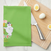 冬のおもしろいなし霜の降りた雪だるま™ キッチンタオル (四つ折り)