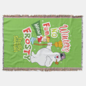 冬のおもしろいなし霜の降りた雪だるま™ スローブランケット (正面)