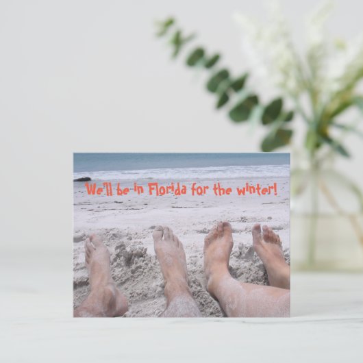 冬のおもしろいなアドレス変更のためのフロリダ 案内ポストカード (スタンド正面)