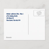 冬のおもしろいなトレーラーの住所のためのフロリダ 案内ポストカード (裏面)