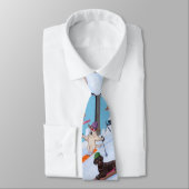 冬のおもしろいのスキーにラブラドールの絵を描くこと ネクタイ (タイ)