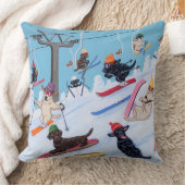 冬のおもしろいのスキーのラブラドール クッション (ブランケット)