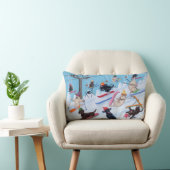 冬のおもしろいのスキーのラブラドール ランバークッション (椅子)