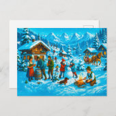 冬のおもしろいインアルパインビレッジ シーズンポストカード (正面/裏面)
