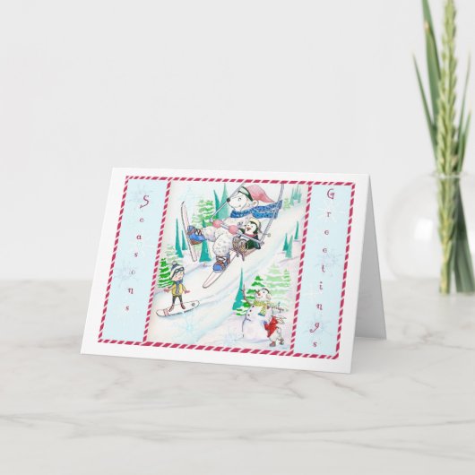 冬のおもしろいクリスマスカード シーズンカード (正面)