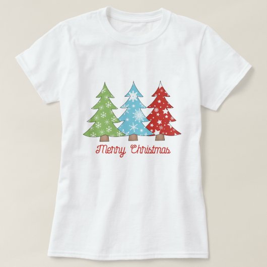冬のおもしろいクリスマスツリープリントティー、休日クリスマス Tシャツ (デザイン正面)