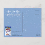 冬のおもしろいクリスマス雪だるまウサギニンジン鼻 ポストカード (裏面)