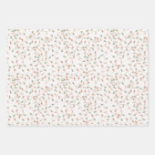 冬のおもしろいピンクグリーンパステルホリークリスマスすてき ラッピングペーパーシート (正面2)