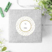 冬のおもしろいホワイト金ゴールドスタークリスマス ラウンドシール